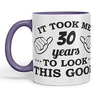 Vixar It Took me 30 Years to Look This Good Happy Birthday Ceramic Coloured Mug Cup Gift Coffee Tea (Purple)