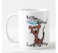 Vixar Its Fine I'm Fine Everything is fine Dog Joke Coloured Mug Cup Gift Birthday Work Office Christmas Tea Coffee (White)