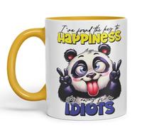 Vixar I've Found The Key to Happiness - Stay Away from Idiots Coloured Ceramic Mug Cup 11oz Funny Sarcastic Gift (Gold Yellow)