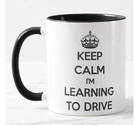Vixar Keep Calm I'm Learning to Drive Coloured Mug Gift Present Learner Driving Lessons (Black)