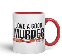 Vixar Love a Good Murder Mystery Joke Sarcastic Ceramic Coloured Mug Cup for Tea Coffee Hot Brew 330ml 11Oz Gift (red)