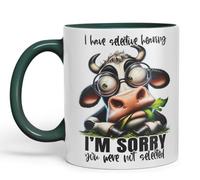 Vixar Mug with I Have Selective Hearing - I’m Sorry You were Not Selected Coloured Ceramic Mug Cup 11oz Funny Sarcastic Gift (Dark Green)