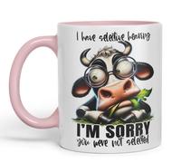 Vixar Mug with I Have Selective Hearing - I’m Sorry You were Not Selected Coloured Ceramic Mug Cup 11oz Funny Sarcastic Gift (Pink)