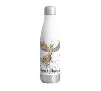 Vixar Phoenix Personalised Custom Bottle with your Text/name Watercolour Mythology Bird Animals Bottle Double Wall Insulated Stainless Steel Sport Drinks 500ml