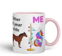 Vixar Pole Dance Unicorn 18th Birthday Other 18 Year Older Coloured 330 ml Mug Cup Gift Work Office Tea Coffee (Pink)