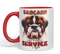Vixar Sarcasm: Just Another Service I Offer Dog Coloured Ceramic Mug Cup 11oz Funny Sarcastic Gift (Red)