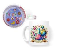 Vixar Science Teacher Teacher Mug Thank You, End of School Gift Ceramic Coloured Mug Cup for Tea Coffee Hot Brew 330ml 11Oz Gift (Thank You)