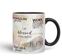 Vixar Self Love Matters - Positive Thoughts Coloured Mug Cup 11oz (Black)