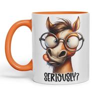 Vixar Seriously? Coloured Ceramic Mug Cup 11oz Funny Sarcastic Gift (Orange)