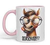 Vixar Seriously? Coloured Ceramic Mug Cup 11oz Funny Sarcastic Gift (Pink)