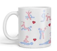 Vixar Sexual Positions Kamasutra Kama Sutra Ceramic Coloured Mug Cup Gift Tea Coffee Christmas Office Home Sarcastic Joke (White)