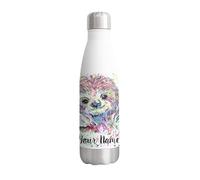 Vixar Sloth Personalised Custom Bottle with your Text/name lazy animals Watercolour Bottle Double Wall Insulated Stainless Steel Sport Drinks 500ml