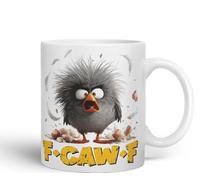 Vixar Some F-Caw-F Sarcastic Chick Coloured Ceramic Mug Cup Gift 330ml Funny Sarcastic (White)