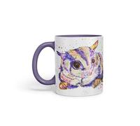 Vixar Sugar Glider Australian wildlifeanimals Watercolour Art Coloured Mug Cup Gift Birthday Work Office Tea Coffee (Purple)