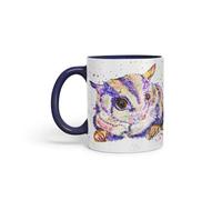 Vixar Sugar Glider Australian wildlifeanimals Watercolour Art Coloured Mug Cup Gift Birthday Work Office Tea Coffee (Navy)