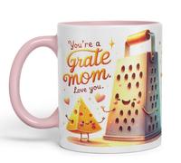 Vixar You’re a Grate Mom Coloured Mug Cup Cute Mother’s Day Gift 11oz (Pink)