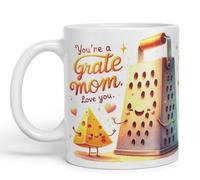 Vixar You’re a Grate Mom Coloured Mug Cup Cute Mother’s Day Gift 11oz (White)