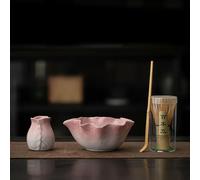 VIXDA 1-8pcs Flower Shaped Matcha Bowl Set Matcha Bowl,Whisk Holder,Sifter,Tea Scoop,Perfect Matcha Starter Kit for Matchas Lover