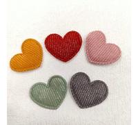 VIXDA 100Pcs 3.5 * 3CM Felt Heart Padded Applique For DIY Headwear Crafts Patches Decor Ornament Clothing Accessories
