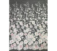 VIXDA 130cm 3D Flower Lace Fabric DIY Wedding Dress Three - dimensional sunflower floating soft mesh embroidery lace