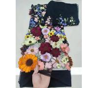 VIXDA 130cm 3D Flower Lace Fabric DIY Wedding Dress Three - dimensional sunflower floating soft mesh embroidery lace