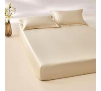 VIXDA 1Pcs 800TC Egyptian Cotton Fitted Sheet with Elastic Band Solid Color Bed Sheet Mattress Cover Fit Sheet 100/140/160/200x200cm