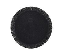 VIXDA 1Pcs Round Braided Placemats Fringe Paper Table Mats Hand Woven Non-slip Insulation Place Mats Tea Cup Pad Dining Table