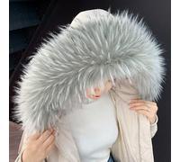 VIXDA 80cm Collar Fashion Hood Fur Trim Raccoon Scarf Winter Decor Coat Fur Collar For Parkas Down Coat