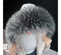 VIXDA 80cm Collar Fashion Raccoon Fur Scarf Winter Hood Decor Fake Fur Coat Collar For Parkas Down Coat