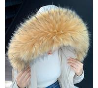 VIXDA 80cm Collar Fashion Raccoon Fur Scarf Winter Hood Decor Fake Fur Coat Collar For Parkas Down Coat