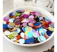 VIXDA 8mm 10mm 12mm 15mm 20mm 25mm 30mm 40mm PVC Flat Round loose Sequins Paillettes sewing Wedding Craft Accessories with 1 side hole