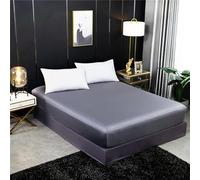 VIXDA Fitted Sheet Natural Mulberry Silk Mattress Cover Solid Color Double King Size Fit Sheet With Elastic Band Bed Sheet