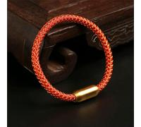 VIXDA Scale Rope Braided Bracelet for Women Stainless Steel Magnetic Clasp Traditional Red String Lucky Jewelry