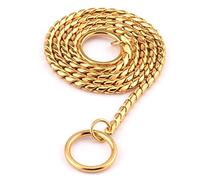 VIXDA Snake Chain Dog Choke Collar Stainless Steel Puppy Pet Show Metal Slip Choker Collar Chain Training Walking for French Bulldog