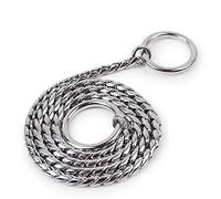 VIXDA Snake Chain Dog Choke Collar Stainless Steel Puppy Pet Show Metal Slip Choker Collar Chain Training Walking for French Bulldog