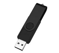Vixelle 16GB USB Stick All-Black USB Flash Drive - Stylish 360° Metal Swivel USB Memory Sticks with Keychain Loop - Portable USB Pen Drive Bulk Pack for PC, Mac, TV, Car Audio, Video