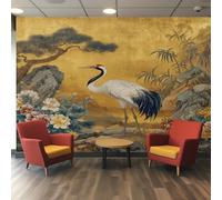 VIXENIUM Chinoiserie Wallpaper for Living Room Kitchen Bedroom, Japanese Chinese Art Wallpaper Wall Art Stickers Mural 260x450 cm, Chinoiserie Sticker for Walls Decor