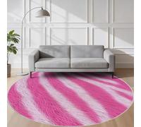 VIXENIUM Girls Pink Round Rug 180cm Diameter Living Room Bedroom Decor