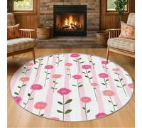 VIXENIUM Girls Round Rug 90cm Diameter Living Room Bedroom Decor