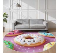 VIXENIUM Kids Round Rug 90cm Diameter Living Room Bedroom Decor