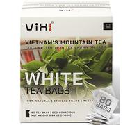 VIXI Vietnam's Mountain Tea, Taste Better than Tea Grown on Farm, 80 Tea Bags, 100% Natural from Ancient Tea Tree, Premium White Tea for Hot and Cold Brew (Vietnamese Tea, 5.64 Oz)