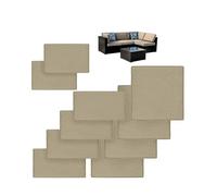 VIXLON 10Pcs Patio Cushion Covers Replacement Splashproof UV-Resistant Inelastic Covers with Zippers, Max Compatible 25.6x25.6x4inch Patio Cushion, for 5 Pcs Outdoor Patio Furniture Sets