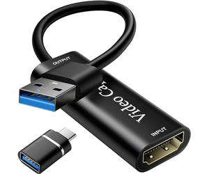 VIXLW 4K HDMI to USB Capture Card，Video Capture Device，1080P HD Video Recorder，Game Capture Card Streaming，Recording，Gaming，Broadcasting，Teaching，Nintendo Switch,PS5,Xbox,Twitch Compatible