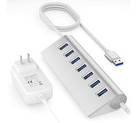 VIXLW Hub USB 3.0 avec alimentation 5V/4A, bloc d'alimentation 20W et câble USB de 1,5 m, hub USB pour PC, ordinateur portable, MacBook, Mac Pro, Mac mini, bureau