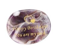 VixorLuilith Inspirational Stone You Are My Rock Happy Birthday Engraved Stone Encouragement Motivational Pocket Stone (Type 1)