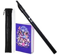 VixxNoxx Irish Tin Whistle in D Key with Music Book & Bag, 6-Hole Traditional Penny Whistle Flute for Adults & Beginners, Brass Wind Instrument for Celtic Folk Music (Black)
