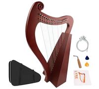 VixxNoxx Lyre Harp, 23 Inches 19-String Zelkova Lyra Harp Kit, Stringed Musical Instruments with Tuning Wrench Gig Bag Instructions Extra Strings for Beginners Adults