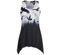 Vixxsin Crow Night Lace Panel Vest Top black white M