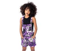 Vixxsin Meadow Tie Dye Dungaree Shorts, Purple, M - UK12, FR40, DE38, US8