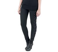 Vixxsin Women's Lace Up Leggings Black Skinny, Noir, S